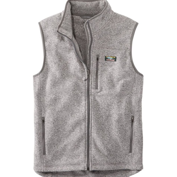 L.L. BEAN Men's Bean's Sweater Fleece Vest Size Large. - NWT GREY HEATHER - Picture 1 of 2